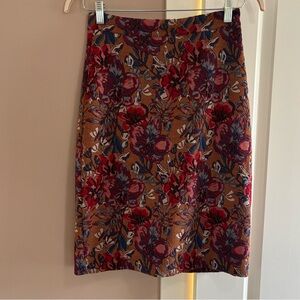 Maeve Floral Pencil Skirt - Red and Blue